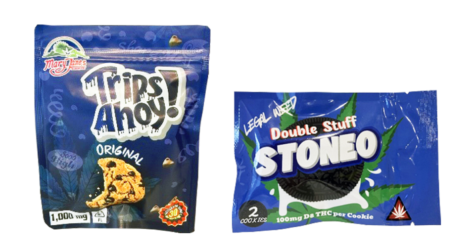 Package images of Trips Ahoy and Stoneo cookies