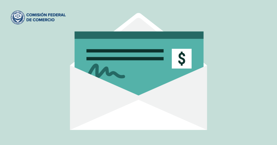 Imagen de un cheque en el correo 