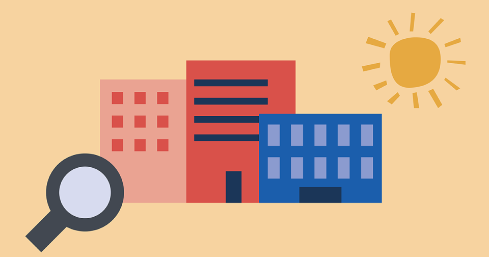 graphic of houses and buildings