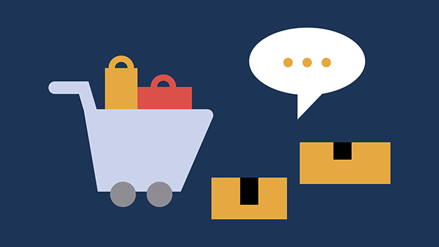 icon of shopping cart and items